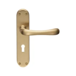 CARLISLE Set Satin Brass Ibra Lever Lock Furniture On Backplate | EL11SB