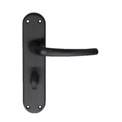 CARLISLE Set Matt Black Lilla Lever Bathroom Furniture On Backplate | EL33MB