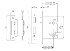 CARLISLE 64mm Satin Stainless Steel Easi T Euro Profile Sashock | ESS5025SSS