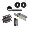 CARLISLE Matt Black Varese Knurled Lever Handle Door Kit - Lock