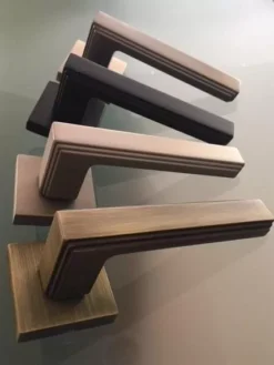 Atlantic Set Forme FMS293MB Alila Matt Black Lever On Square Minimal Rose