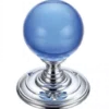 Set Fulton & Bray 55mm Blue Glass Ball Mortice Knob | FB300CPB