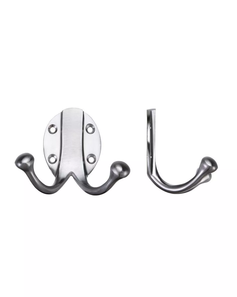 Satin Chrome Double Robe Hook | FB71SC