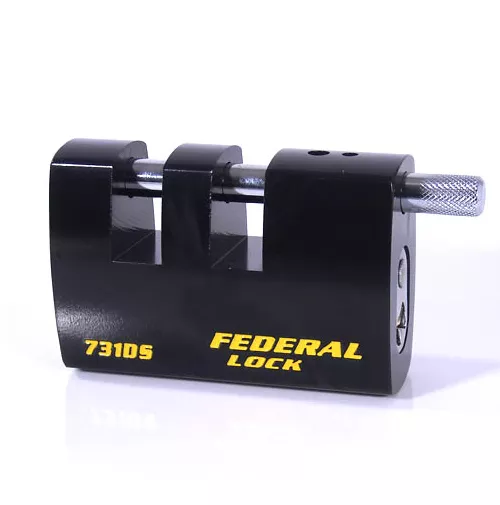 Federal FD731DS 90mm Double Slotted Rectangular Steel Padlock With Keying Options 1 Federal FD731DS 90mm Double Slotted Rectangular Steel Padlock With Keying Options