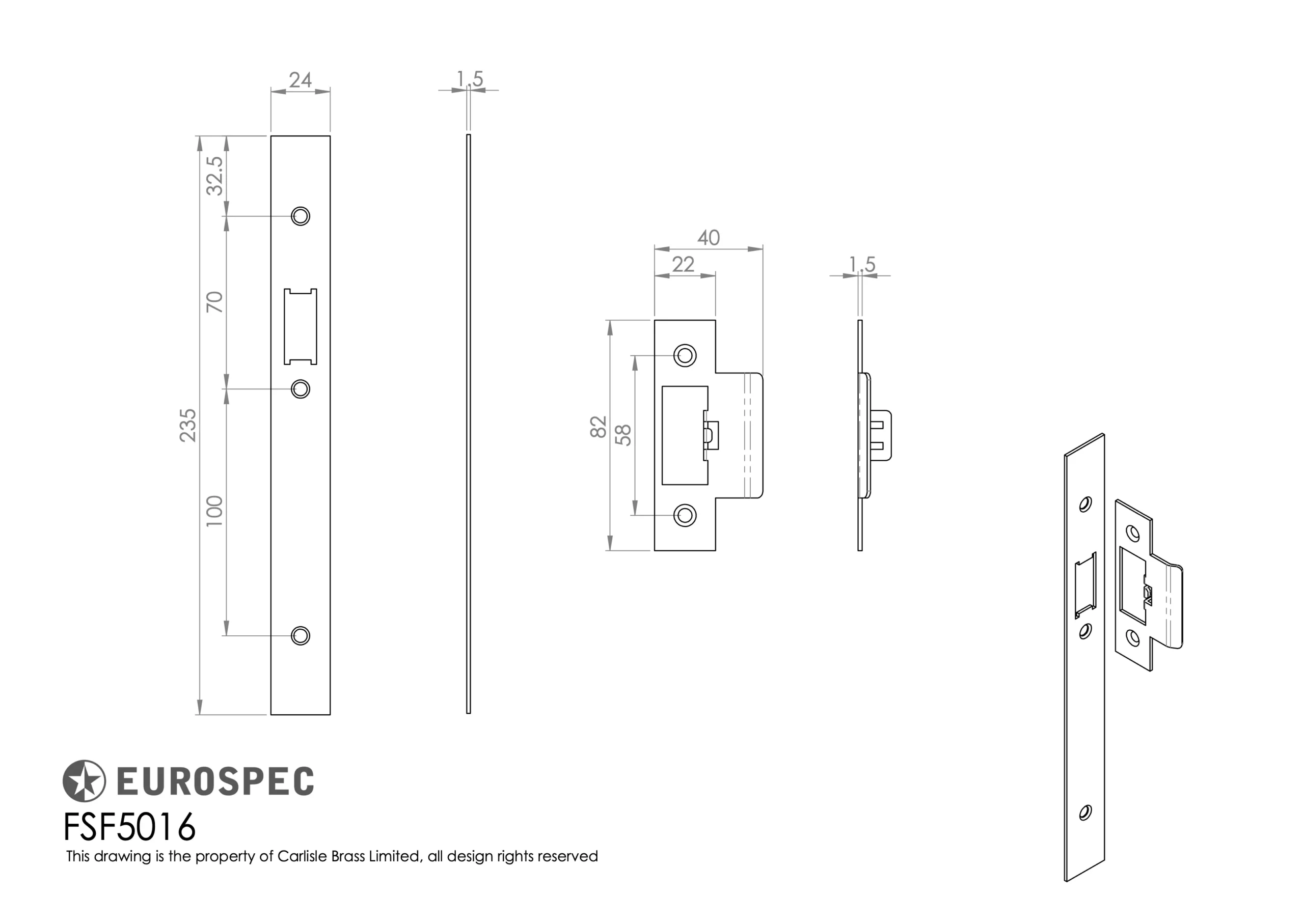 CARLISLE Bright Stainless Steel Easi T Architectural DIN Standard Latch | DLS0060LBSS 4 CARLISLE Bright Stainless Steel Easi T Architectural DIN Standard Latch | DLS0060LBSS - Image 4