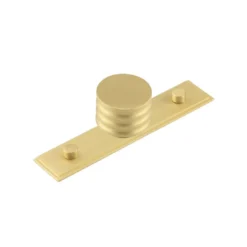 Hoxton Satin Brass Sturt 30mm Grooved Knob On Stepped Backplate| HOX430-6090SB