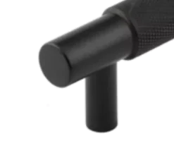 Hoxton Matt Black Taplow 224mm Knurled Cabinet Handle | HOX2060MB