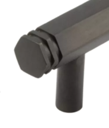 Hoxton Dark Bronze Nile 96mm Hexagonal End Cap Handle On Stepped Backplate | HOX350-6050DB 2 Hoxton Dark Bronze Nile 96mm Hexagonal End Cap Handle On Stepped Backplate | HOX350-6050DB - Image 2