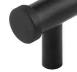 Hoxton Matt Black Thaxted 96mm Line End Cap Handle On Stepped Backplate | HOX250-6050MB