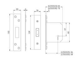 CARLISLE 76mm Matt Bronze Easi T 5 Lever Deadlock | LDS5530MBRZ -Home Door & Window Hardware Store lds5525 30 tech 2 2.png.mst