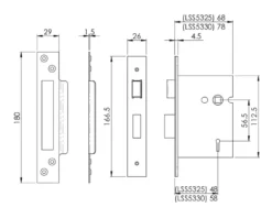 CARLISLE 74mm Matt Black Easi T 3 Lever Sashock | LSS5330MB -Home Door & Window Hardware Store ls5325 30 tech 1 1 1 1 1 1.png.mst