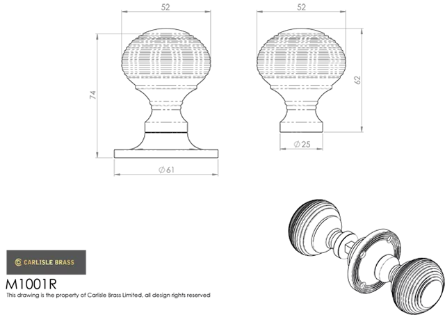 CARLISLE Set Manital Polished Chrome Queen Anne Rim Knob | M1001RCP 3 CARLISLE Set Manital Polished Chrome Queen Anne Rim Knob | M1001RCP - Image 3