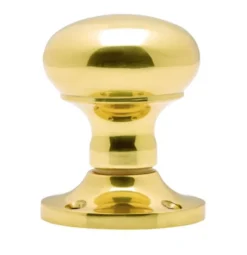 CARLISLE Set Manital Polished Brass 56mm Unsprung Victorian Mushroom Mortice Knob | M35USPB