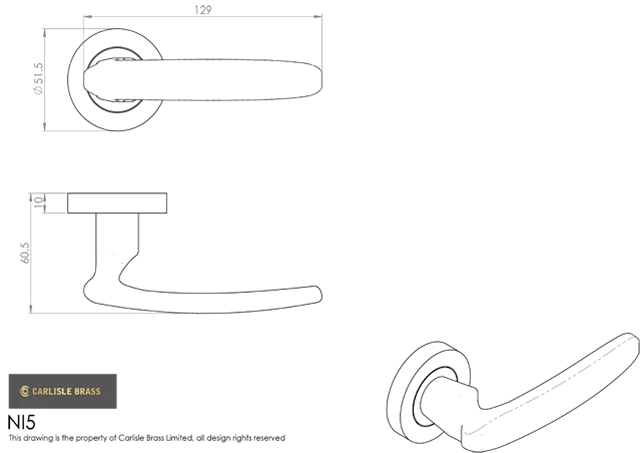 CARLISLE Set Manital Satin Chrome Nirvana Lever Furniture On Rose | NI5SC 2 CARLISLE Set Manital Satin Chrome Nirvana Lever Furniture On Rose | NI5SC - Image 2