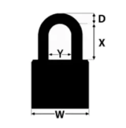 Federal FD860P 60mm Stainless Steel Padlock With Shrouded Shackle & Keying Options