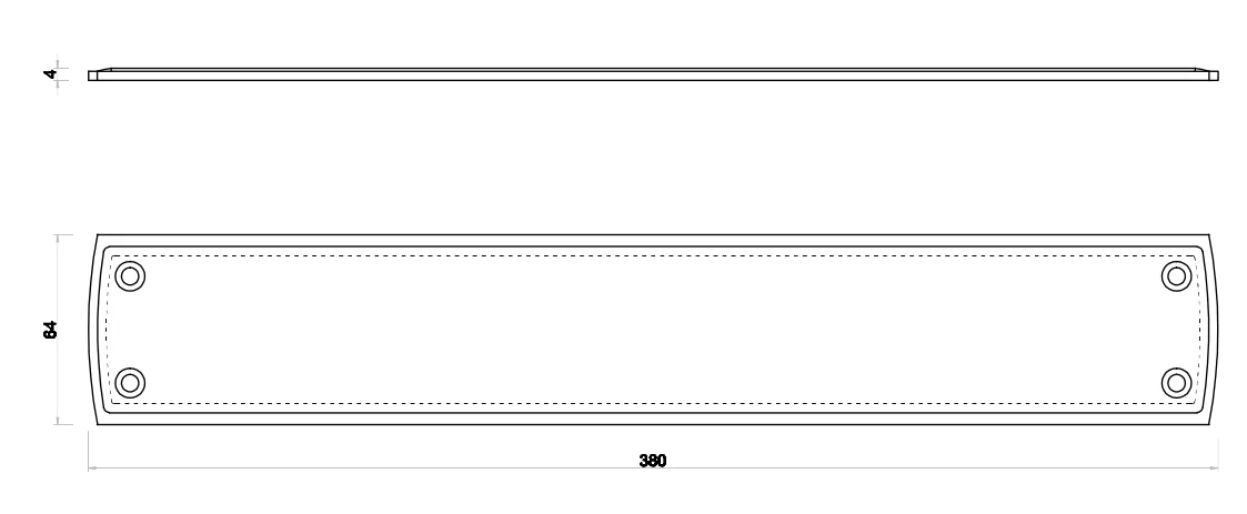 380x64mm Polished Brass Push Plate 2 380x64mm Polished Brass Push Plate - Image 2