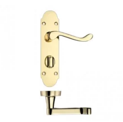 Set Electro Brass Oxford Scroll Bathroom Lever On Backplate | PR013EB