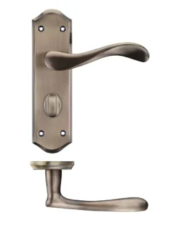 Set Florentine Bronze Asti Bathroom Lever On Backplate | PR063FB