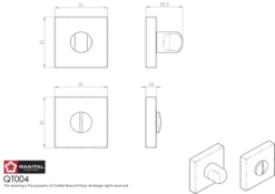 CARLISLE Manital Anthracite Snib Thumbturn & Release On Square Rose | QT004ANT