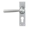 Set From The Anvil Satin Chrome Straight Lever Euro Lock Set | 45763