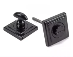 From The Anvil Black Round Bathroom Square Thumbturn Set | 45746