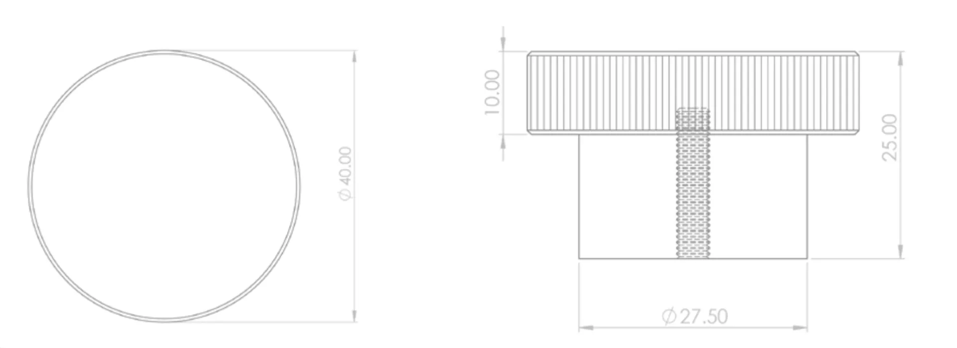Hoxton Polished Nickel Thaxted 40mm Line Knob On Plain Backplate| HOX240-5090PN 2 Hoxton Polished Nickel Thaxted 40mm Line Knob On Plain Backplate| HOX240-5090PN - Image 2