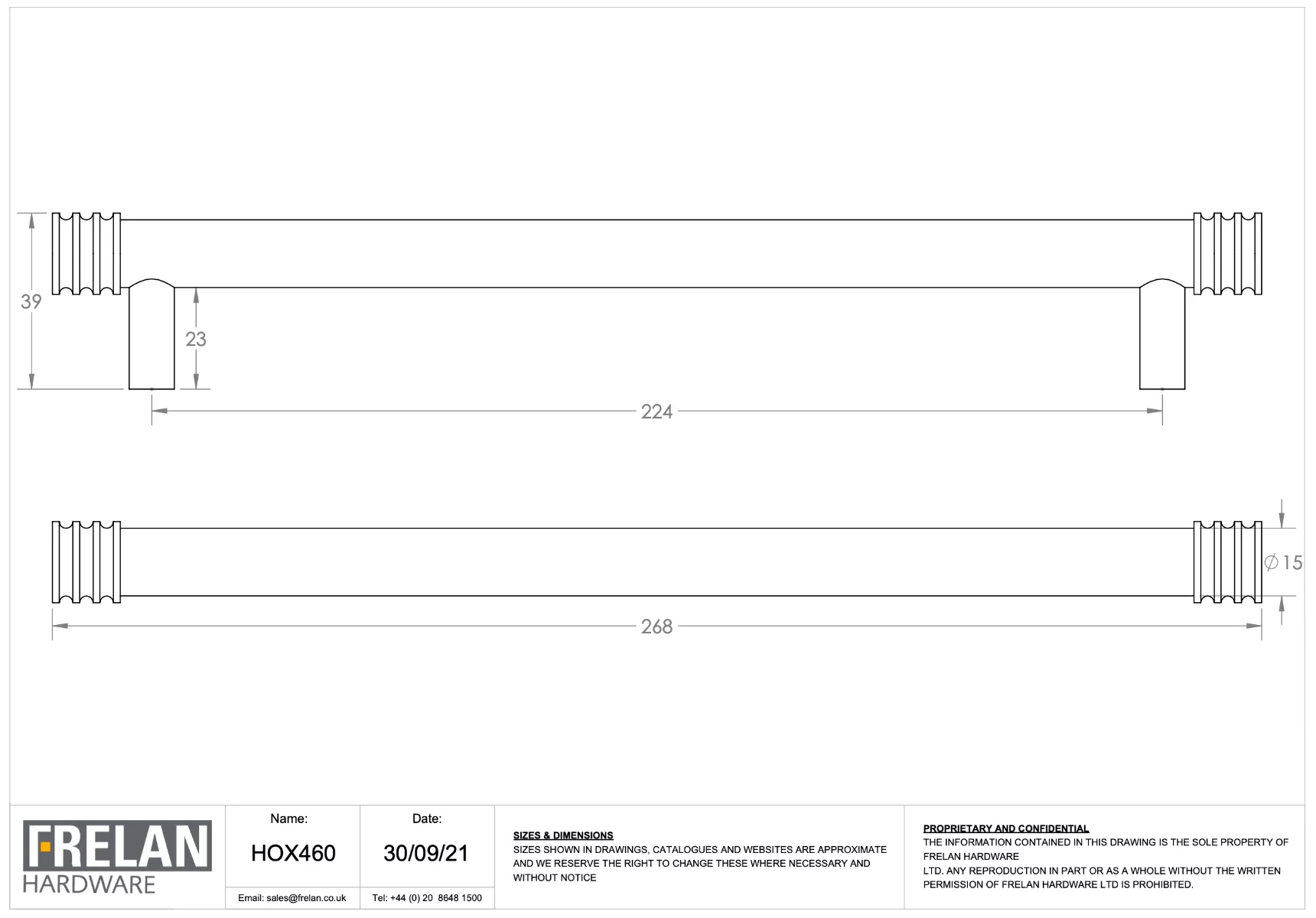 Hoxton Antique Brass Sturt 224mm Grooved End Cap Handle On Stepped Backplate | HOX460-6060AB 2 Hoxton Antique Brass Sturt 224mm Grooved End Cap Handle On Stepped Backplate | HOX460-6060AB - Image 2