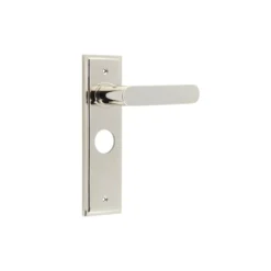 Set Burlington Polished Nickel Kensington Lever On Bathroom Lock Plate C/c 57mm | BUR25-453PN