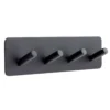 Matte Black Adhesive Four Coat Hook | T544BL