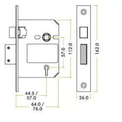 76mm Satin Stainless Steel British Standard 5 Lever Sashlock | ZBSS76SS
