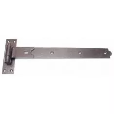 Pair 500mm Black Japanned Straight Hook And Band Hinge On Plate