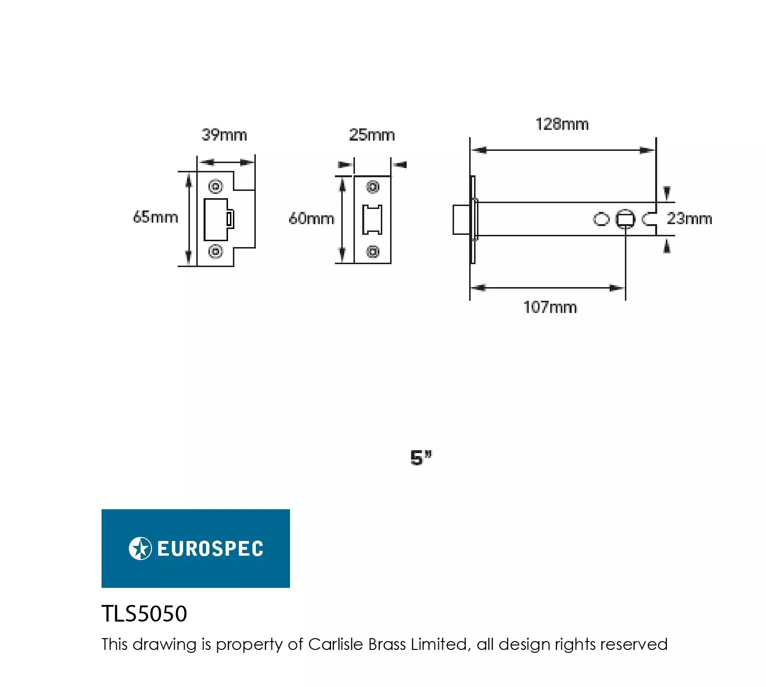 CARLISLE 127mm Antique Brass Easi T Heavy Sprung Tubular Latch | TLS5050AB 2 CARLISLE 127mm Antique Brass Easi T Heavy Sprung Tubular Latch | TLS5050AB - Image 2