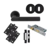 CARLISLE Matt Black Trend Lines Lever Handle Door Kit - Lock