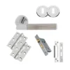 CARLISLE Polished Chrome And Satin Nickel Trend Lines Lever Handle Door Kit - Lock