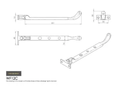 203mm Satin Chrome Bulb End Casement Stay | WF12CSC