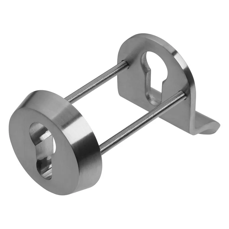 Satin Stainless Steel 316 Back To Back Euro Security Cylinder Pull & Escutcheon | CP80 4 Satin Stainless Steel 316 Back To Back Euro Security Cylinder Pull & Escutcheon | CP80 - Image 4
