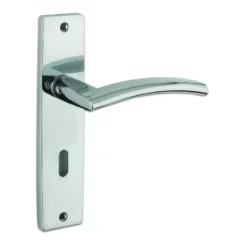 Set Polished Chrome Amalfi Lever Lock On Backplate