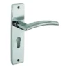 Set Polished Chrome Amalfi Euro Profile Lever Lock On Backplate