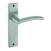 Set Satin Chrome Amalfi Lever Latch On Backplate