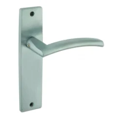 Set Satin Chrome Amalfi Lever Latch On Backplate
