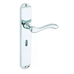 Set Polished Chrome Arundel Lever Lock On Backplate