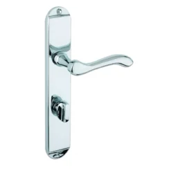 Set Polished Chrome Arundel Bathroom Lever On Backplate