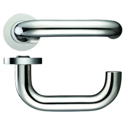 Set Polished Stainless Steel RTD Lever On Round Rose