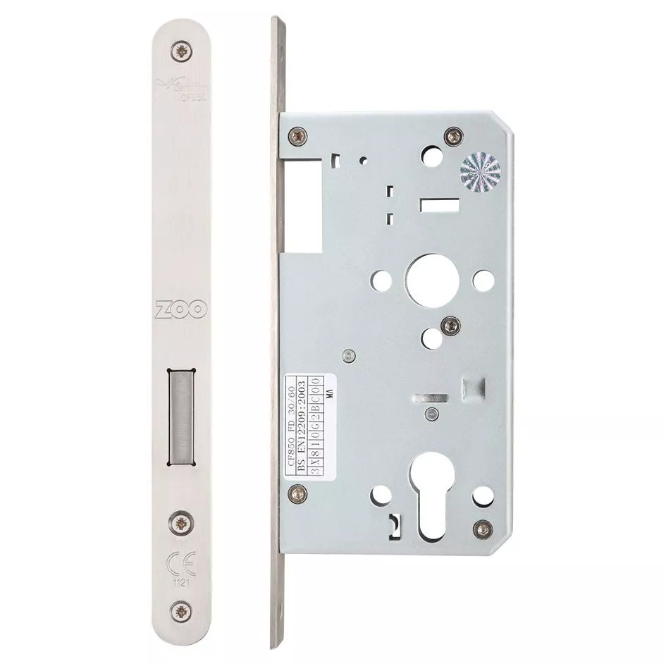 Satin Stainless Steel DIN Standard 60mm Backset Euro Deadlock Case | ZDL0060SS 1 Satin Stainless Steel DIN Standard 60mm Backset Euro Deadlock Case | ZDL0060SS