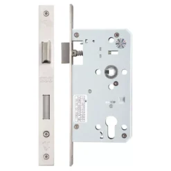 Satin Stainless Steel DIN Standard 60mm Single Throw Euro Sashlock Case | ZDL7260STSS