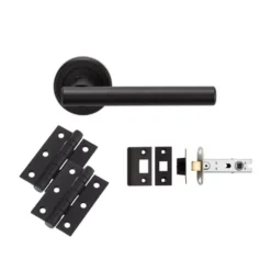 CARLISLE Matt Black Philadelphia Lever Handle Door Kit - Latch