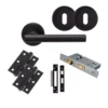 CARLISLE Matt Black Philadelphia Lever Handle Door Kit - Lock