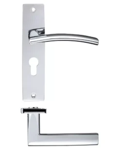 Set Polished Chrome Amalfi Euro Profile Lever Lock On Backplate -Home Door & Window Hardware Store zpz081epcp szqx se.jpg.mst