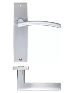 Set Satin Chrome Amalfi Lever Latch On Backplate -Home Door & Window Hardware Store zpz082sc.jpg.mst